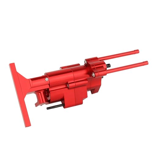 All Metal Gearbox Transmission Case with Gear Set Connector Post Rod for Axial SCX10 Pro 1/10 RC Crawler Upgrade Parts (red) - color: Red