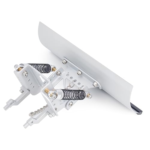 RC Snow Plow for TRX4M & SCX24, Adjustable Aluminum 1/18 1/24 RC Crawler Plow, Servo Operated Snow & Sand Shovel Upgrade, CNC Metal RC Plow Truck Accessory (Silver) - color: Silver