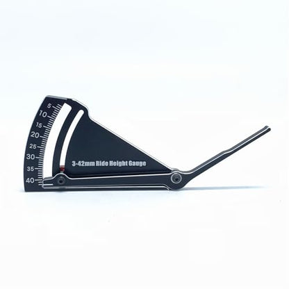 KingVal Adjustable Aluminum RC Car Ride Height Gauge RC Car Wheel Height Rim Camber 3-42mm Measuring Ruler