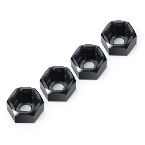 4PCS 5mm to 7mm Wheel Hex Hub Adapters for 1/10 WPL D12 | RC Truck Car 1/24 SCX24 RC Upgrades Accessories Black