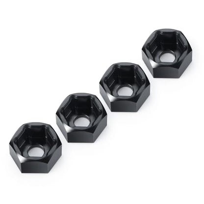 4PCS 5mm to 7mm Wheel Hex Hub Adapters for 1/10 WPL D12 | RC Truck Car 1/24 SCX24 RC Upgrades Accessories Black