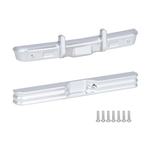 DJX Aluminum SCX30 Front & Rear Bumper for 1/30 Axial SCX30 Chevrolet K10 RC Crawler Car Upgrades (Silver)