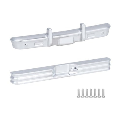 DJX Aluminum SCX30 Front & Rear Bumper for 1/30 Axial SCX30 Chevrolet K10 RC Crawler Car Upgrades (Silver)