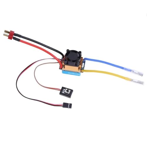 ESC Part For 1/10 320A RC Car 5-13V Waterproof 3S 60A Brushed Motor ESC Electronic Speed Controller Repair Upgrade Accessories Parts Replacement(With cooling fan) - size: With cooling fan