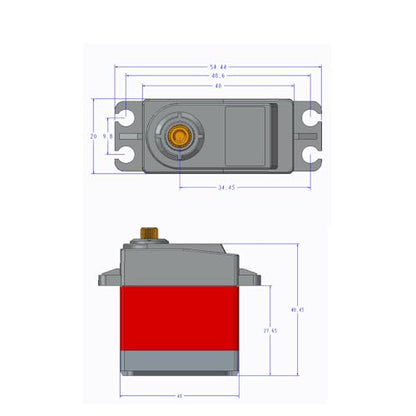 TD-8120MG 20KG Digital Servo High Torque Metal Gear Waterproof 4.8-7.2V with 25T Arm for 1/10 1/8 RC Car Robot Arm (180 Degree Controllable Angle)