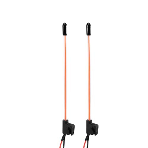 INJORA 2PCS LED Whip Light Side Fixed for 1/18 SCX24 1/24 RC Crawlers(Red) - color: Red
