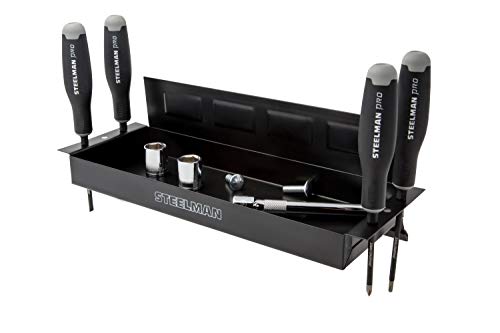 Steelman Non-Marring Magnetic Parts Tray with 7-Pound Hold Capacity, 6 Screwdriver Holders, Steel Construction - size: 1-Piece Set