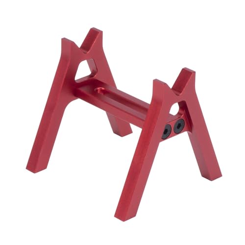 harayaa 2 Pieces RC Car Stand RC Repair Work Station Model Support Simulation Upgrade Compact Aluminum Alloy Suitable for Display Maintenance, Red - color: Red