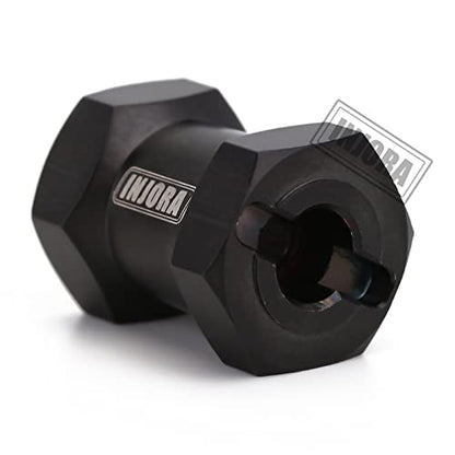 INJORA 17mm Black Brass Wheels Hex Hub Extenders for SCX10 & SCX10 II - size: 17mm