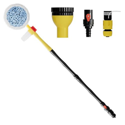 Car Wash Brush with Long Handle,Auto Rotating Car Wash Brush Cleaning Kit 360° Spin Car Mop with Pressure Washer Gun and Hose Nozzle for Cars RV Truck Yards Gardens etc