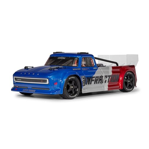 ARRMA RC Truck 1/8 Infraction 223S DSC 4X4 RTR Brushless All-Road Street Bash (Lipo Battery and Charger Not Included), Blue/Red, ARA4315V4T1 - color: Blue/Red