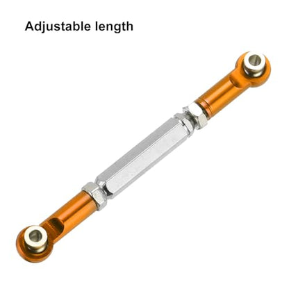 MECCANIXITY Adjustable Turnbuckles Camber Link Linkages Aluminum Alloy RC Car Steering Pull Rod Servo Linkages Tie Rod for 2WD 1/10 RC Car Crawler(Gold) - color: Gold