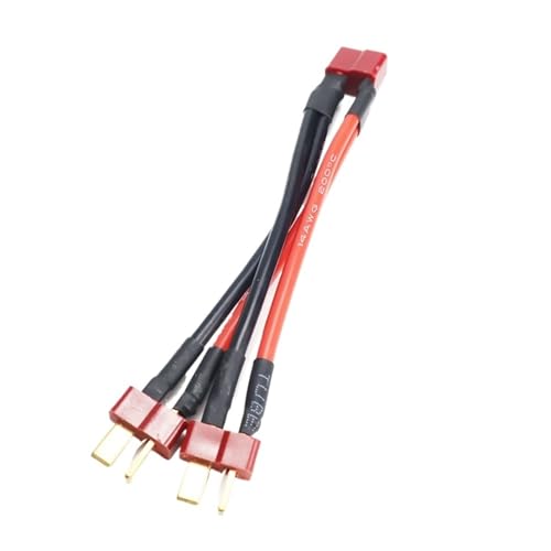 3Pcs Parallel Connector Cable Dual Extension Y Splitter 14Awg 10cm Silicone Wire T Harness For RC Motor (T 1 female - 2 male) - color: T 1 female - 2 male