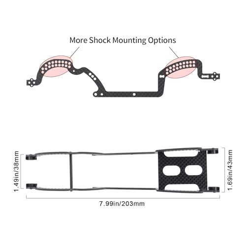 LCG Chassis Kit Carbon Fiber Frame with ECS securing Straps for 1/18 TRX4M Bronco Defender Crawler Car Upgrade Parts
