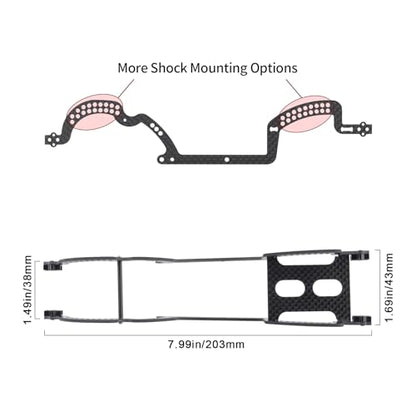LCG Chassis Kit Carbon Fiber Frame with ECS securing Straps for 1/18 TRX4M Bronco Defender Crawler Car Upgrade Parts