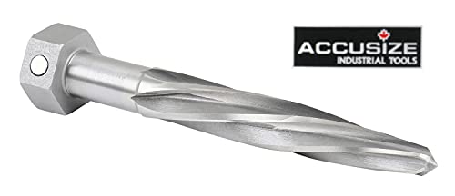 Accusize Industrial Tools 13/16 inch Bridge Reamer, Magnetic Hex Shank, Hss Spiral Flutes Aligning Reamers, Car Reamers, 1523-8035 | Magnetic Hex Shank, HSS Spiral Flutes Aligning Reamers, Size: 13/16", Flt Len: 5", OAL: 7", Hex Shank Size: 1-1/4" - size: