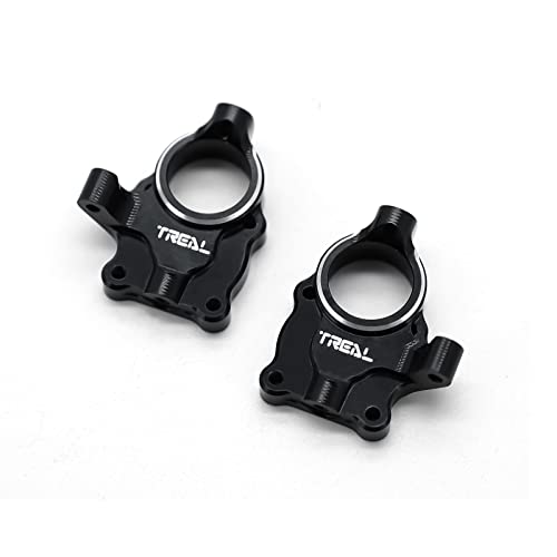 TREAL Alu #7075 Inner Portal Covers(2p) Steering Knuckles for 1/24 FMS FCX24 Upgrades (Black) - color: Black