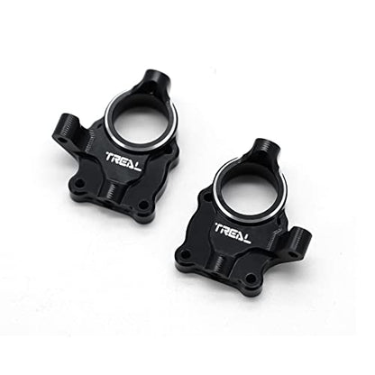 TREAL Alu #7075 Inner Portal Covers(2p) Steering Knuckles for 1/24 FMS FCX24 Upgrades (Black) - color: Black