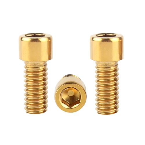 6Pcs Bike Screws M6x10 12 16 18 20 25 30 35mm Stainless Steel Socket Head Cap Allen Hex Bolt (Gold, M6 x16mm) - color: Gold, size: M6 x16mm