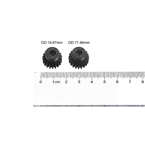 HARFINGTON 32P Hardened Pinion Motor Gear Set 2pcs 19T 20T Fit 5mm RC Motor Shaft 0.8 Metric Pitch 32 Pitch Gears for RC Car, with Hex Key - style: 19T 20T