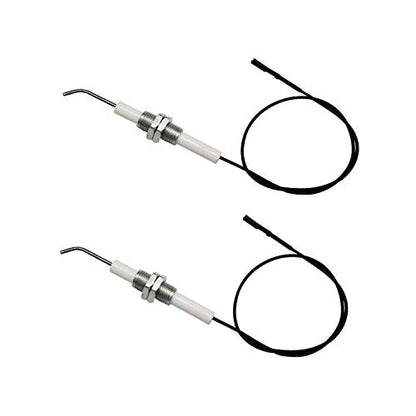 MENSI 11.8" Long Gas Grill Stove Electrode Spark Plug Eletronic Ignition Electrode for Piezo Igniter Pack of 2 with 2.3mm Round Terminal - size: 11.8" Threaded Round Terminal