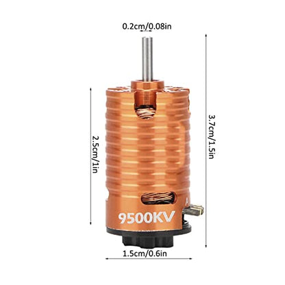 2 Poles 9500KV Brushless Motor, Car Digital Metal Shaft Sensored Brushless Motor 3.7cm/1.5in Car Model Accessory for 1/24 1/28 RC Model Car