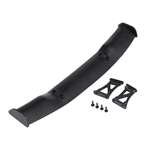 RC Drift Tail Wing, Universal Lightweight Rear Aero Stabilizer for Drift Racing 1 10 Scale RC Car Plastic Black 19cm with 2 Base Mounts and 4 Screws 1 Piece