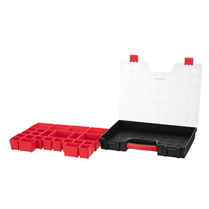 INTERTOOL Hardware Organizer with 24 Removable Bins - Small Parts Storage Tool Box for Nuts, Bolts, Screws, Nails - Portable Handle Transparent Lid with Locks BX08-4033 - style: 24 Removeable Bins