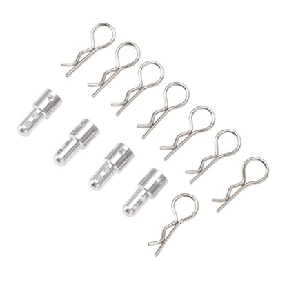 JTLB RC Body Post Mount Stable High Strength Silver Rugged RC Car Shell Column Mount for MJX 1/14 14301, 14302 RC Car, Aluminum Alloy Body Mounts with Easy Installation