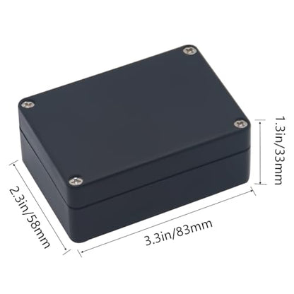 Project Box IP65 Waterproof Junction Box ABS Plastic Electrical Boxes DIY Electronic Project Case Power Enclosure 3.3”x2.3”x1.3” - color: Black, size: 3.3”x2.3”x1.3”