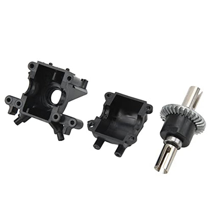 RC Gearbox Differential Set, Replacement Parts with Easy Install for 12428/12427 - Sturdy Plastic Cover, Stainless Steel Differential