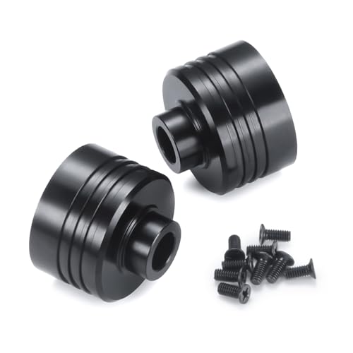 2PCS Aluminum Alloy Axle Diff Gear Case Center Differential Shell | Black Anodizing Diff Housing Cup Compatible with Axial RBX10 AXI03005 1/10 RC Crawler Car Upgrade Parts