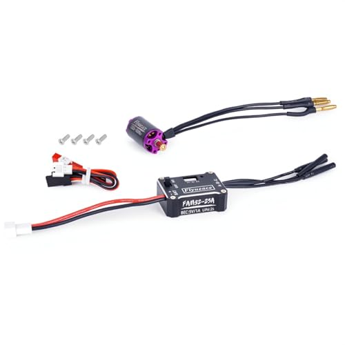 25A Brushless ESC 1224 4500KV Brushless Outer Rotor Motor Combo Kit for 1/24 Axial SCX24 AX24 RC Crawler Rock Truck Car Upgrade