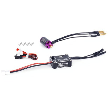 25A Brushless ESC 1224 4500KV Brushless Outer Rotor Motor Combo Kit for 1/24 Axial SCX24 AX24 RC Crawler Rock Truck Car Upgrade