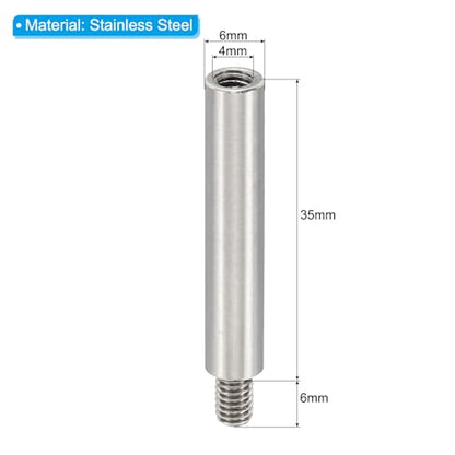 PATIKIL 12pcs M4 Standoffs, M4 35+6mm Spacer Standoffs Steel Threaded Standoffs Screws Kit 4mm ID 6mm OD Metric Male Female Thread Adapters for Circuit Board PCB RC Drones Motherboard - size: 35+6mm L