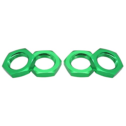 Aluminum 17mm Wheel Nut Thread 1.0mm for 1/7 1/8 RC Model Car ARRMA 6s HSP Redcat Himoto Monster Trucks Off Road Buggy Upgraded Parts 16 pcs/Set (Green) - color: Green