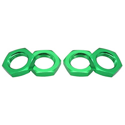 Aluminum 17mm Wheel Nut Thread 1.0mm for 1/7 1/8 RC Model Car ARRMA 6s HSP Redcat Himoto Monster Trucks Off Road Buggy Upgraded Parts 16 pcs/Set (Green) - color: Green
