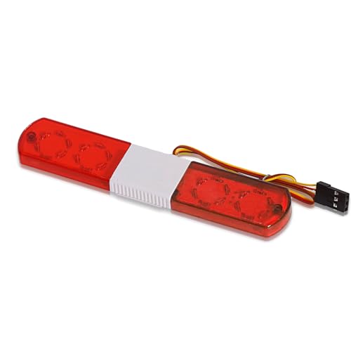 1/10 RC Car Simulation Police Lights Multi-Function Flash LED Lamp Nine Flashing Light Modes for 1/8 Crawler Off Road Rally Truck Cars HSP Traxxas Tamiya RC4WD Axial Arrma (Red 115mm) - color: Red 115mm