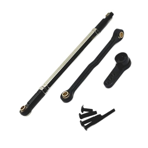 Servo Link Rod Metal Steering Rod High Strength RC Car Push Rods Linkage Rod End for 1:12 99S MN78 Trucks DIY, Black - color: Black