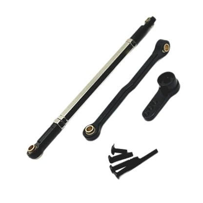 Servo Link Rod Metal Steering Rod High Strength RC Car Push Rods Linkage Rod End for 1:12 99S MN78 Trucks DIY, Black - color: Black