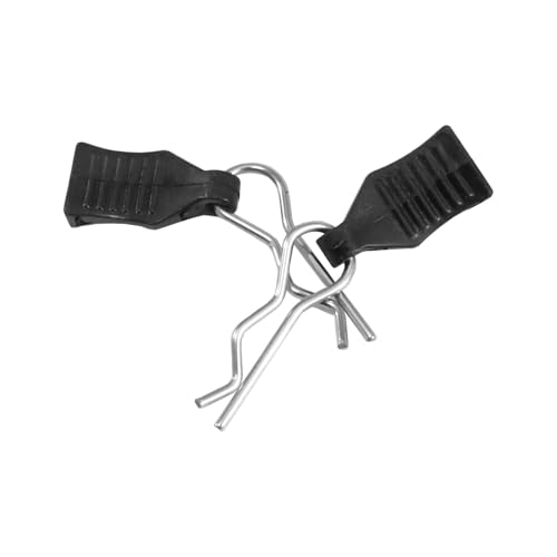 RLECS 24PCS RC Body Pins with Pull Tabs R Type Clamp Suitable for Most 1/16 and 1/18 Scale Radio Controlled Vehicles