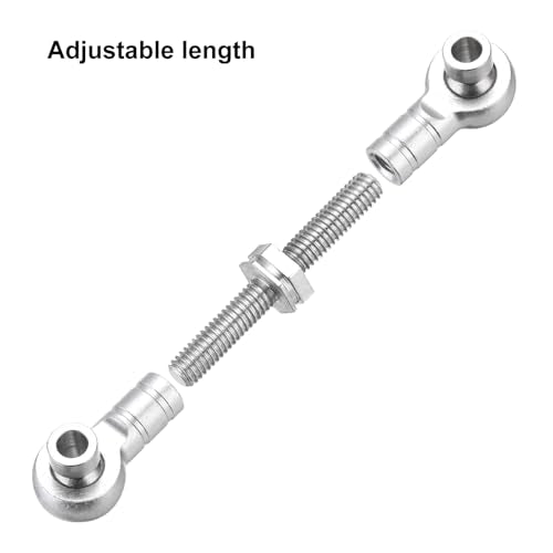 MECCANIXITY 4pcs Steering Servo Turnbuckle Rod RC Aluminum Alloy Linkages for HSP 1/10 94123 On-Road RC Car(White) - color: White, size: 32mm