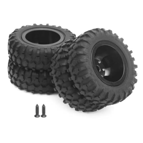 RC Replacement Parts for WPL D12 1/10 2Pcs/lot RC Rear Tire Wheel Tyre 55mm Dia Remote Control Truck D12-010 Aluminum Alloy Rubber Tires(Black) - color: Black
