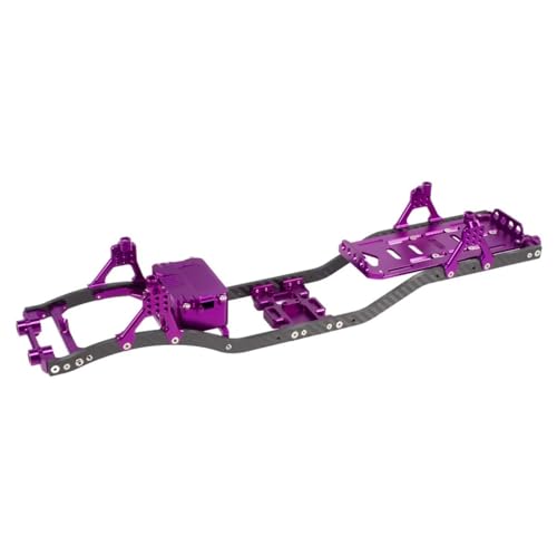 1/10 RC Crawler Carbon Fiber Girder 4MM CNC Metal Car Chassis Frame Body Kit Parts for Axial SCX10 II Rock Off Road Truck (Purple) - color: Purple
