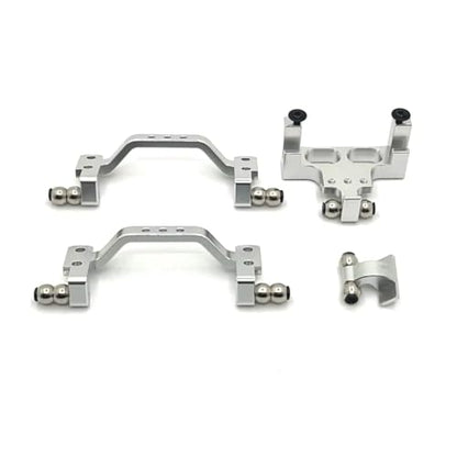 RC Upgrades for WPL 1/16 C64 Hairakkusu Metal Upgrade Parts Front Rear Pull Rod for Seat Servo+Fixing RC Car OP Accessorie(Silver) - color: Silver