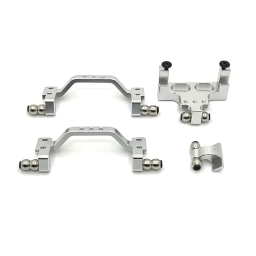 RC Upgrades for WPL 1/16 C64 Hairakkusu Metal Upgrade Parts Front Rear Pull Rod for Seat Servo+Fixing RC Car OP Accessorie(Silver) - color: Silver