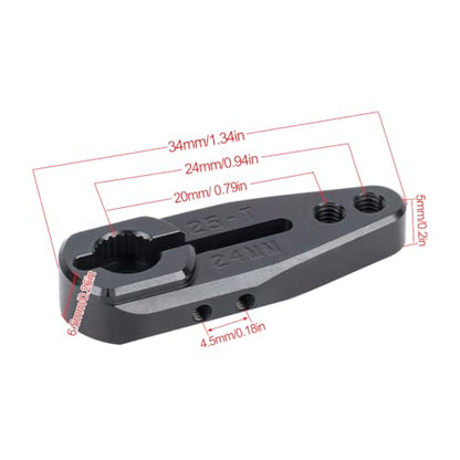 RC Clamping 25T Servo Horn 20mm 24mm 7075 Aluminum for Protek Savox Servo 1/10 Arrma Buggy Granite Raider VPS02412 Electric Car/Truck Option Parts (25T 24mm 1pc)