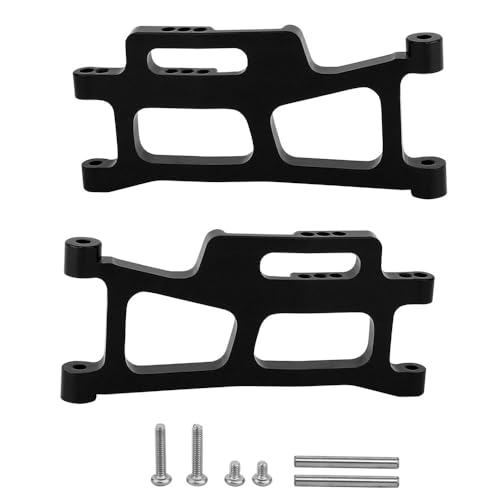 Aluminum Front Rear Swing Arm & Steering Knuckle C-Hub Kit Compatible with 1/14 MJX Hyper Go 14210 14209 H14BM RC Upgrade Parts (Black) - color: Black