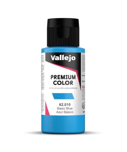 Vallejo - Premium Color RC Basic Blue 2.02 Fl.Oz. (60 ml) for Airbrushing, Acrylic-Polyurethane Hybrid Resin of Great Resistance Paint for Model and Hobby Use - style: Basic Blue