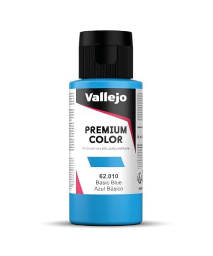 Vallejo - Premium Color RC Basic Blue 2.02 Fl.Oz. (60 ml) for Airbrushing, Acrylic-Polyurethane Hybrid Resin of Great Resistance Paint for Model and Hobby Use - style: Basic Blue
